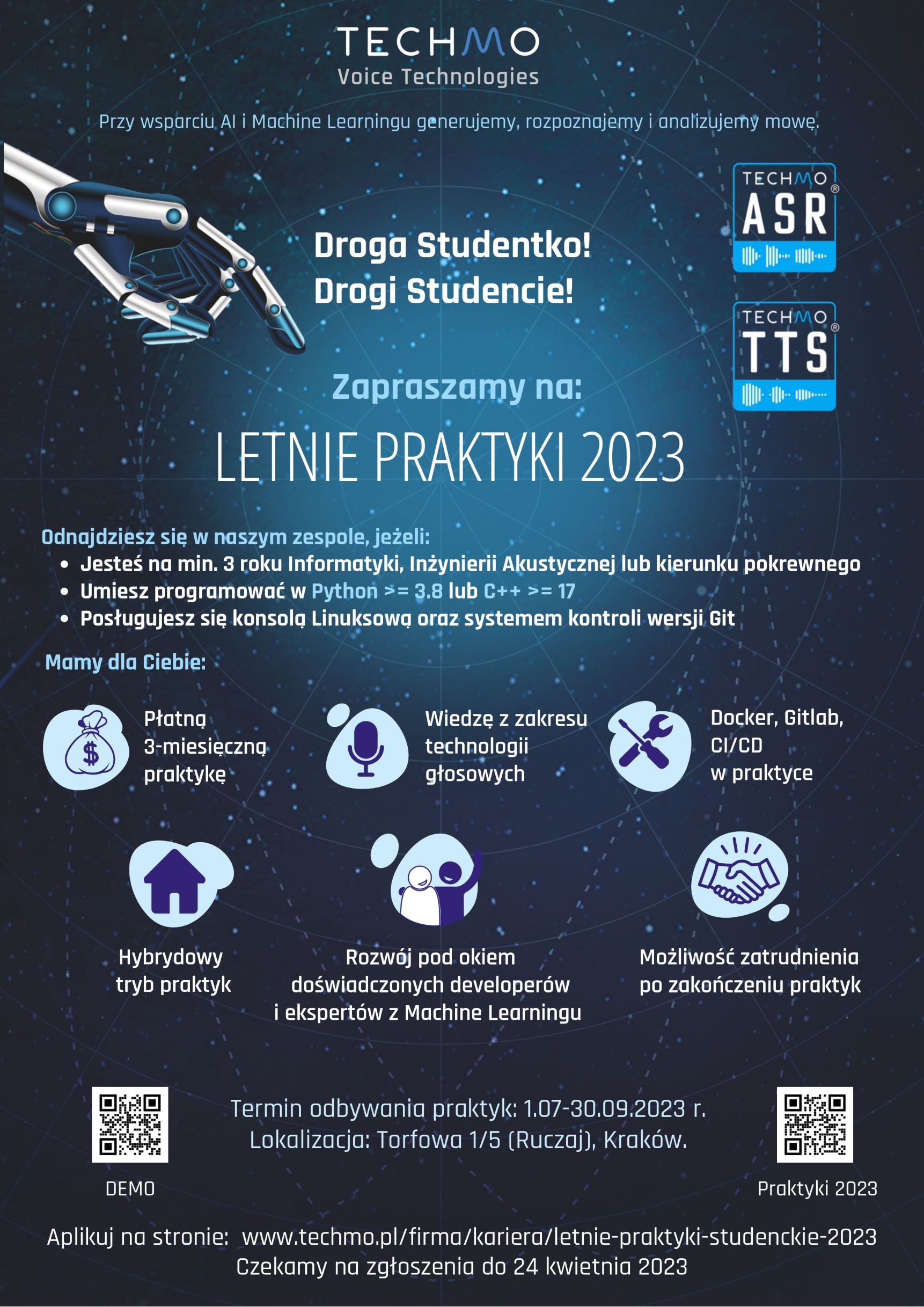 TECHMO zaprasza na letnie praktyki