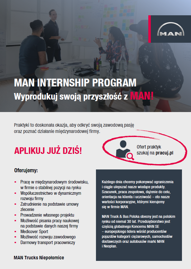 Oferta Praktyk w MAN Trucks Sp. z o.o.