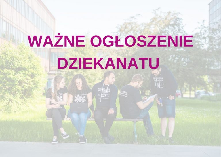 Ważne ogłoszenie dziekanatu